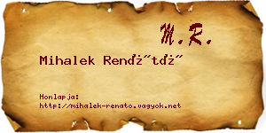 Mihalek Renátó névjegykártya